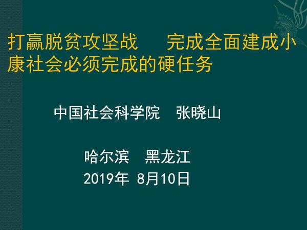 张晓山——皮书平行论坛发言(2019-8-10）